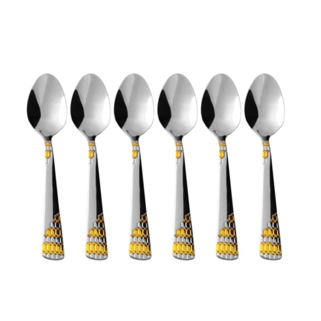 High Grade Stainless Steel Lavish 6 Pcs Dinner Spoon, Silver | Durable, Rust Free & Dishwasher Friendly