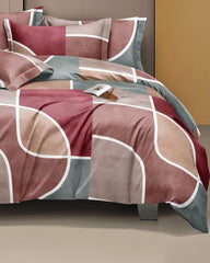 1 Single Glace Cotton Flat Bedsheet With 1 Pillow Cover & Single Comforter - 60 X 90 Inches, Multicolor | Soft & Durable For Everyday Use - All Season Comfort