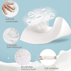 Memory Foam Pillow, Contour Cervical Orthopedic Pillow, Neck Support Pillow | Shoulder Pain For Sleeping, Ergonomic Cervical Pillow, Adjustable, For Side, Back, Stomach Sleepers - 1 Piece