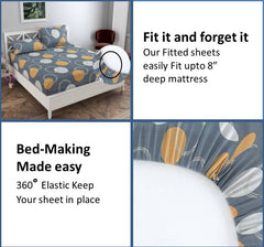Cotton AC Comforter Set King Size Double Bedsheet With & Two King Pillow Covers - 90 X 100 Inches, Grey | Ideal For House, Hotel, Guest Room