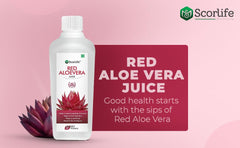 Scorlife Red Aloevera Juice Immunity Booster, Reduce Face Marks, Sugar Free | 500ml 1.1lbs