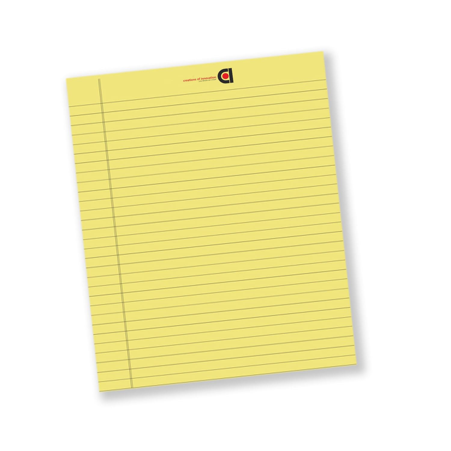Wide Ruled 10.5 x 8.5 Inch, 50-Sheet Lined Writing Note Pad (Yellow & White) Pack Of 12