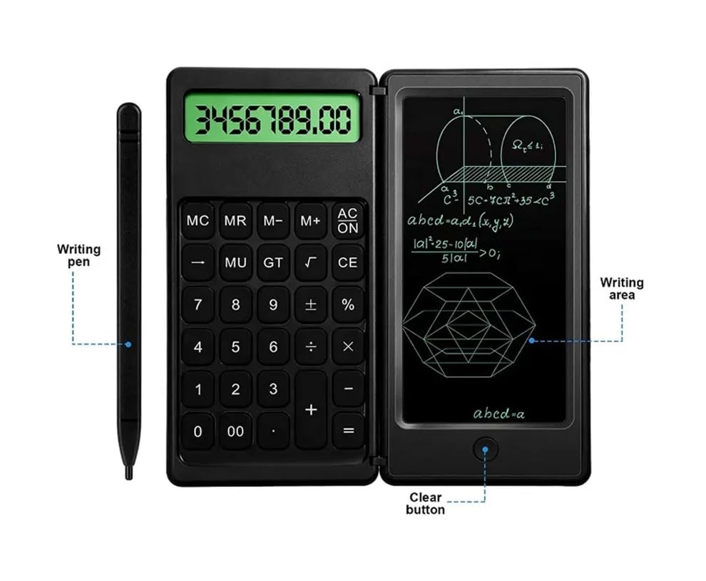 ShopCentre Smart Calci 2-in-1 Foldable Calculator & Writing Tablet Pad Combo | 12 Digit Pocket Calculator | Foldable Design With Notepad | Small Size | 2 In 1 Writing Tablet Calculator
