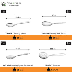 Designer Stainless Steel Delight Laser Bloom Dinner Set Of 68 Pieces, Silver | Easy To Clean & Dishwasher Safe