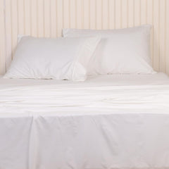 Flat Bedsheet For Super King Size Bedding With 2 Pillow Cover For Bedroom - 108 X 120 Inches, White | Ideal For Hotel, House, Guest House
