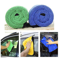 Auto Hub Heavy Microfiber Double Sided, Extra Thick Plush 800 Gsm Lint-Free Towel | Pack of 2 (Multi Color)