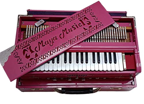 Musical Instrument Harmonium With Full Padding Chain Cover - 9 Scale Changer (With Coupler), 37 Italian Keys, 3 3/4 Octave, 3 Set Of Premier Star Reeds (Base, Male & Female)