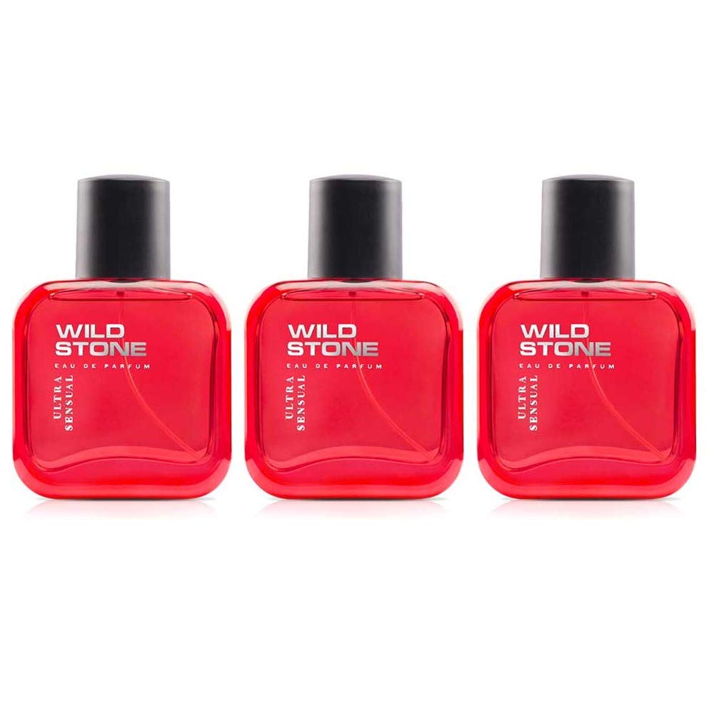 Wild Stone Ultra Sensual Eau De Perfume Pack Of 3 For Men 300ml 10.1 Fl.oz. | Perfect Use For Wedding