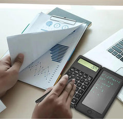 ShopCentre Smart Calci 2-in-1 Foldable Calculator & Writing Tablet Pad Combo | 12 Digit Pocket Calculator | Foldable Design With Notepad | Small Size | 2 In 1 Writing Tablet Calculator