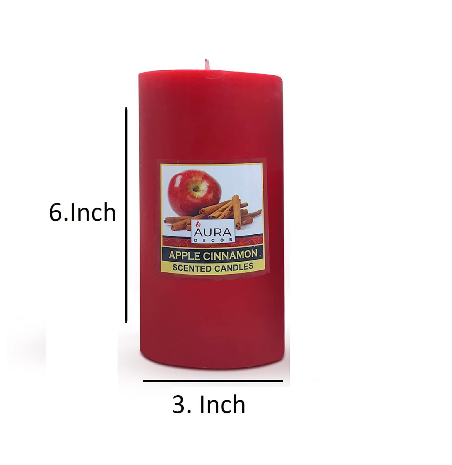 APPLE CINNAMON HIGHLY FRAGRANCE PILLAR CANDLE | 3INCH*6INCH EACH CANDLE
