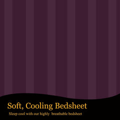 Breathable Single Size Flat Bedsheets With 1 Pillow Covers | 60 X 90 Inches, Wine | Wrinkle Resistant & Soft Skin Safe | 144 Thread Count