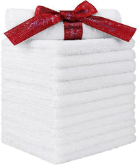 Jenny Denial 100% Cotton Soft Face Towel 1300 Gsm | Super Absorvent & Quick Dry - Pack Of 10 Pcs (White)