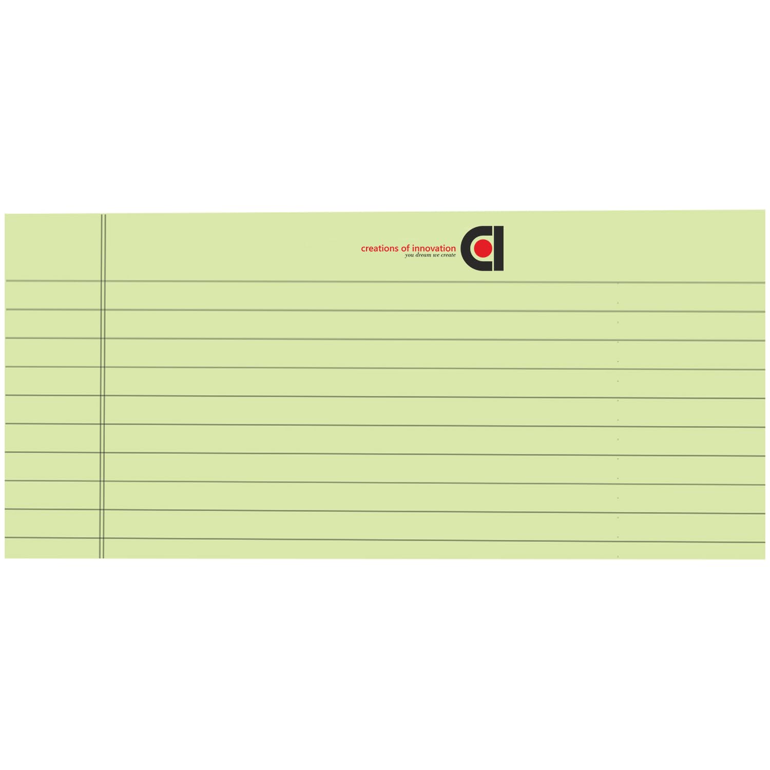 Daily Pad Ruled 10.5x8.5 - Inch 50-Sheet Lined Writing Note Pad, Green & White - Pack Of 12
