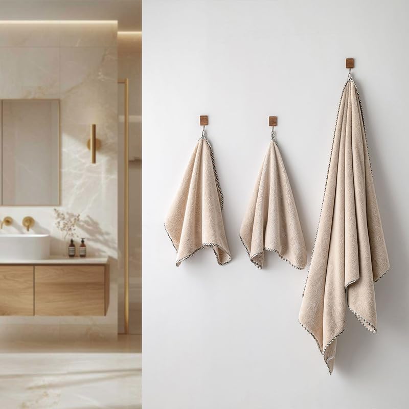 Spread Spain Microfiber 1 Bath + 2 Hand Towel 360 Gsm | Extra Soft Plush High Absorbent Bath Towel For Men & Women (Rock)