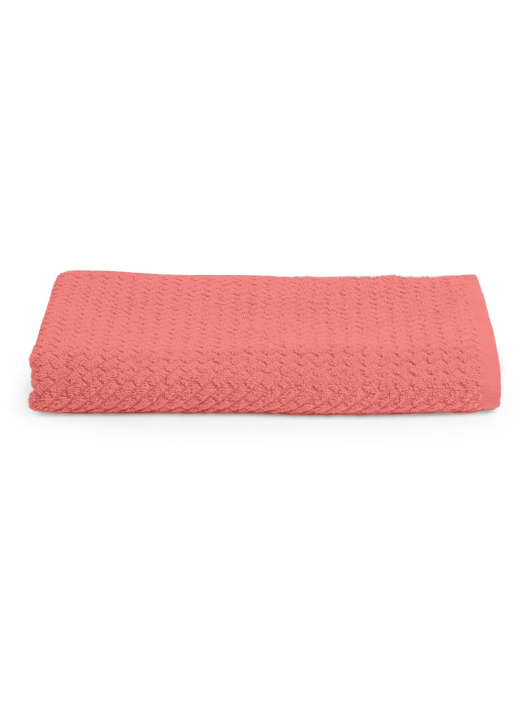 Spaces 100% Cotton Large Size Bath Towel 450 Gsm | Super Absorbent, Quick Dry, Ultra Soft Bath Towel | Dobby Solid Design (Spiced Coral)