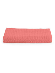 Spaces 100% Cotton Large Size Bath Towel 450 Gsm | Super Absorbent, Quick Dry, Ultra Soft Bath Towel | Dobby Solid Design (Spiced Coral)