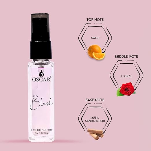 Oscar Blush & Bold Mini Perfumes For Women 8ml 0.2 Fl.oz. Each X2 | Notes Of Sweets & Sandalwood | Long Lasting | Fresh Fragrance | Edp For Women & Girls