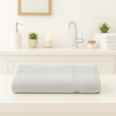 Akiko Home 100% Cotton Trident Series Bath Towels | Premium, Soft, Absorbent, Quick Dry & Durable, Large Size Towel For Men & Women 400 Gsm (Grey)
