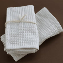 Peepultree'S Handcrafted Organic White Cotton Face Towel | Embracing Simplicity & Purity Ideal For Gentle Exfoliation & Natural Absorbency (Set Of 3)