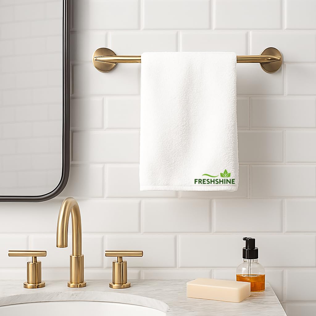 Freshshine Face Towel 750 Gsm | Super Soft Quick Dry Microfiber Face Towel (White) - Set Of 5