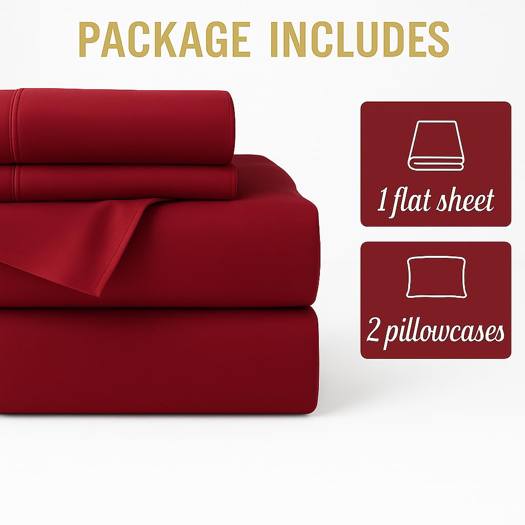 Microfiber Double Bedsheets With 2 Pillow Cover - 90 X 100 Inches, Marron | Good Or Home, Hotel, Villa, Resort & Guest House | Wrinkle Free Luxury