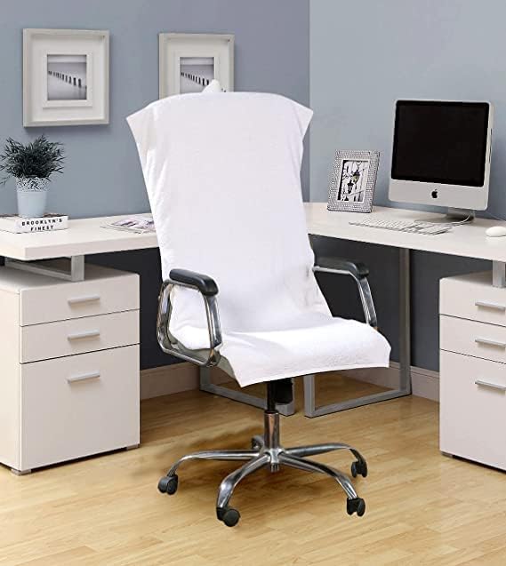 Vvip Home 100% Cotton Luxary Office Chair Towel 550 Gsm (White)