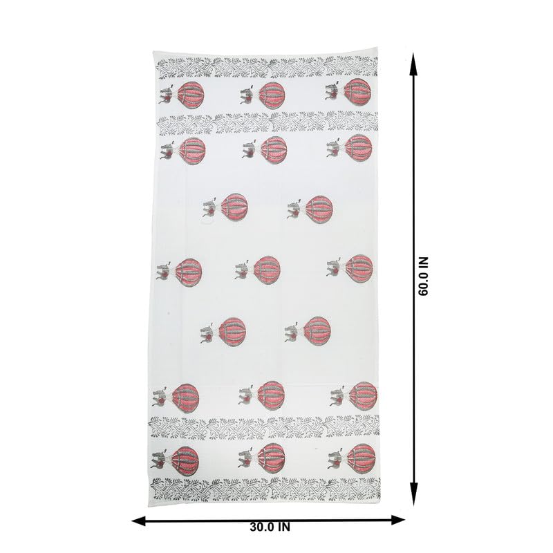 Texstylers 100% Cotton Waffle Weave Bath Towel 600 Gsm | Soft, Quick Dry, Lightweight & Absorbent Large Size Spa Towel For Bathroom, Gym, Travel (Red Balloon) -Pack Of 2