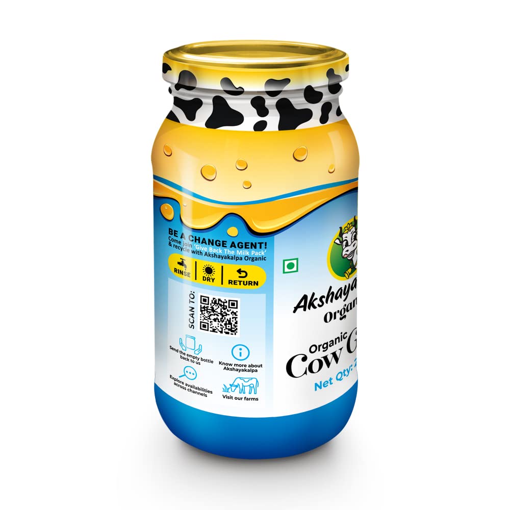 Organic Desi Cow Ghee By Akshayakalpa Organic | Rich In Vitamins A, D & K Healthy Desi Ghee Perfect For Nourishes Skin | (195ml) 6.5 Ounce | Jar Pack