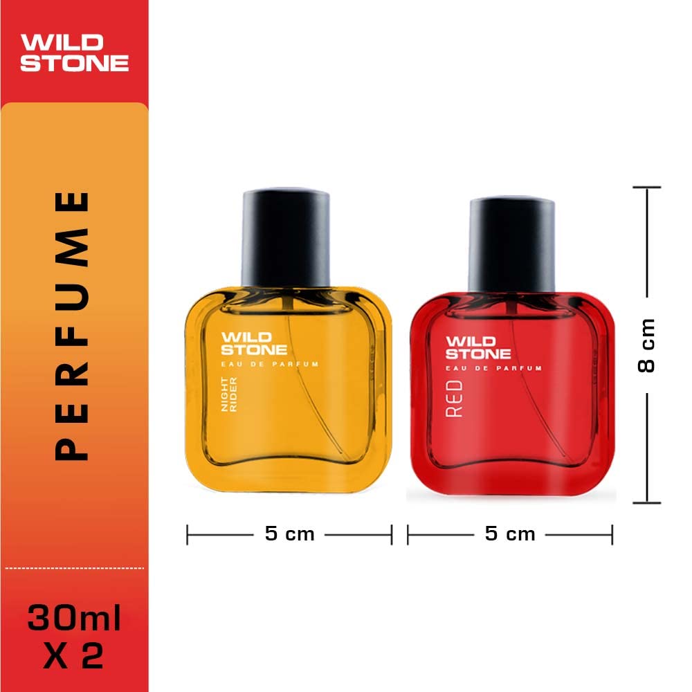 Wild Stone Night Rider & Red Eau De Perfume 60ml 2.0 Fl.oz. | Perfect Gift For Husband | Pack Of 2