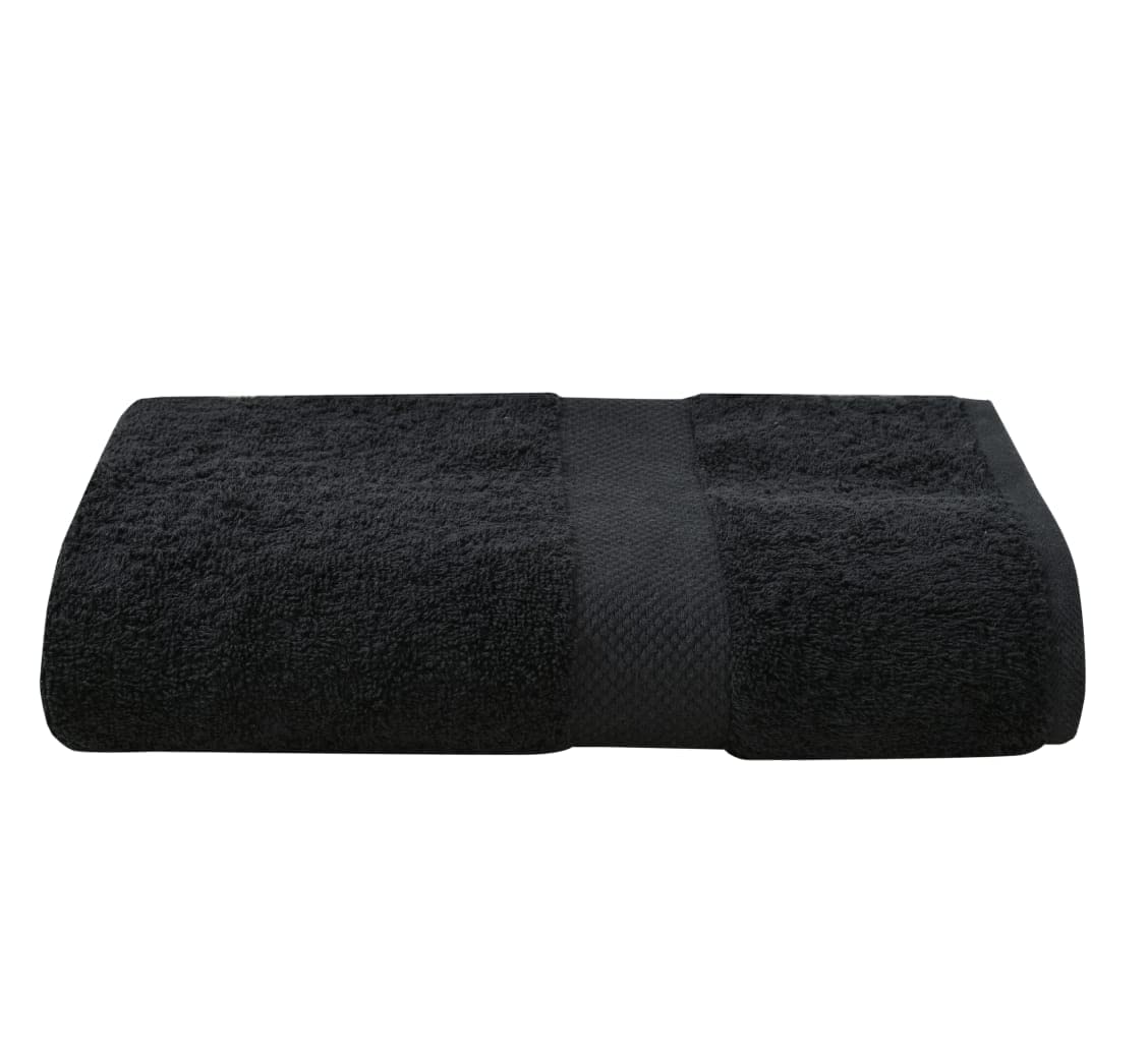Planet Home Cotton Soft Bath Towel 450 Gsm | For Men & Women Bath Towel (Black)