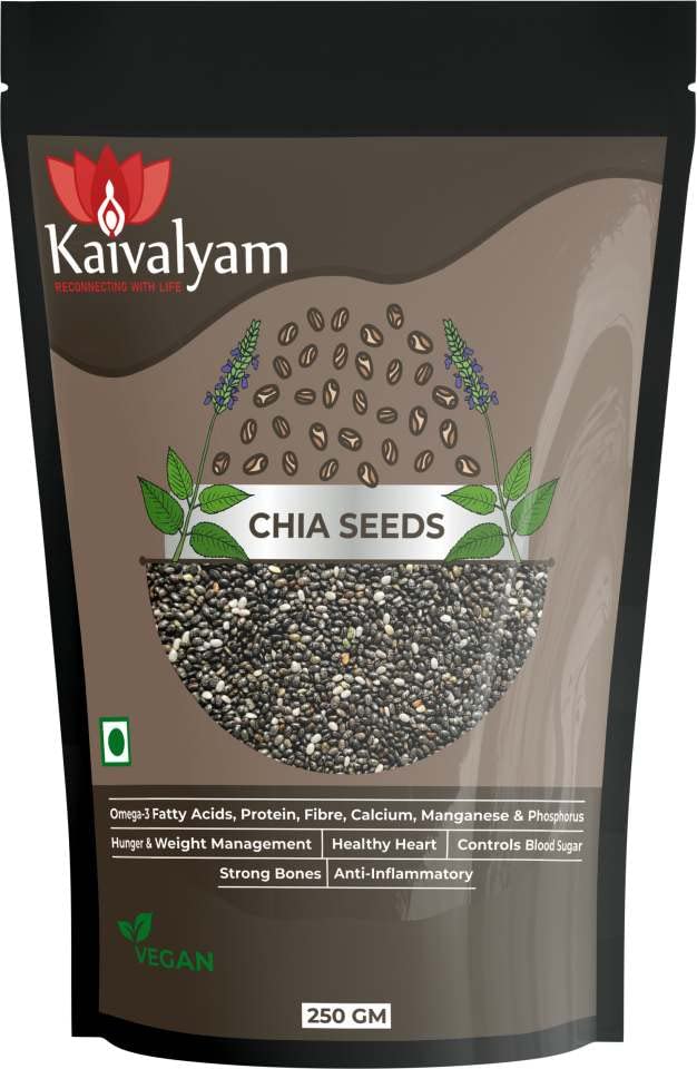 Kaivalyam Chia Seeds Fresh, Tripple Sorted & Bold With Antioxidants That Can Help Reduce Oxidative Stress & Inflammation | 250gm 0.5lbs