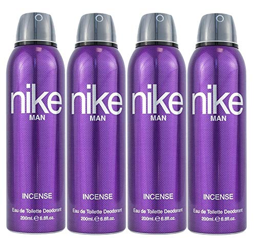 Nike Incense Eau De Toilette Deodorant Spray 800ml 27.0 Fl.oz. Pack Of 4 | Perfect Aniverssary Gift For Husband