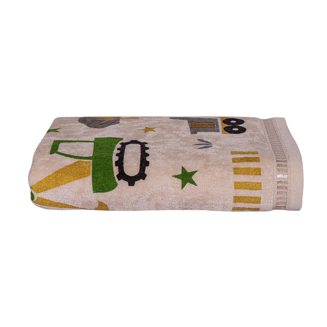 Rangoli 100% Cotton Kids Bath Towel 400 Gsm | Super Soft & Highly Absorbent, Anti-Bacterial & Anti-Odour, Multipurpose Towels (Peach)