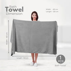 Black Gold The Finer Touch Premium Microfiber Bath Towels 400 Gsm | Lightweight Ultra-Soft Fade Resistant (Grey)