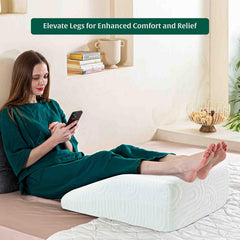 Orthopedic Medical Grade Foam Bed Wedge Pillow, Elevated Leg Rest Pillow - 8 X 20 X 24 Inch | For Improved Circulation, Acid Reflux, Back, Leg, Sciatica Pain Relief, Washable Outer Cover