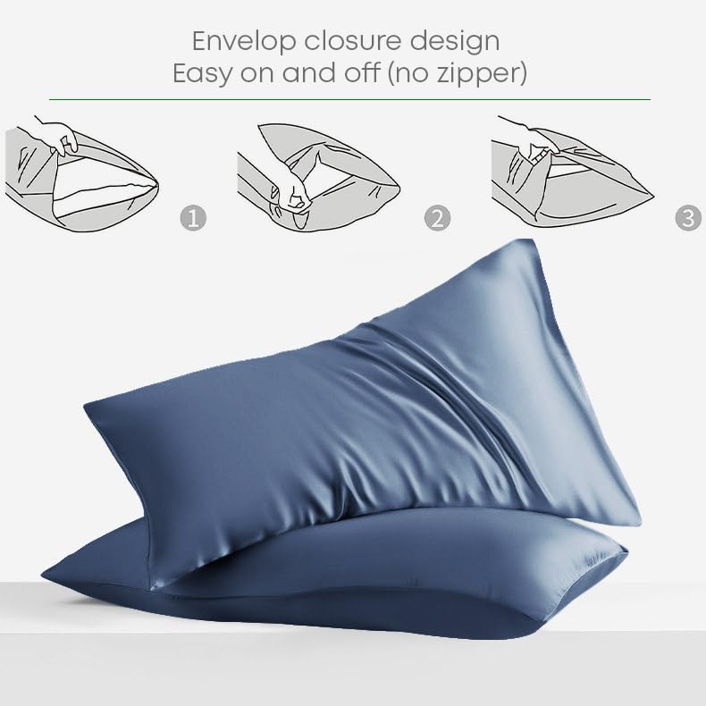 Elastic Fitted Queen Size Bedsheet - 60 X 78 Inches, Indigo | 400 Thread Count Silky Soft | Naturally Soft, Breathable, & Skin-Friendly