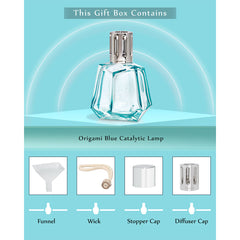 Maison Berger Glass Lamp Origami Bleue Ice Blue Glass