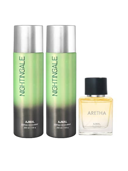 Ajmal Nightingale Deodorant Pack Of 2 200ml 6.7 Fl.oz. & Aretha Eau De Parfum 50ml 1.6 Fl.oz. Combo Of 3 | For Unisex