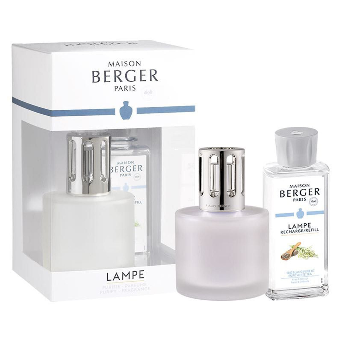 Maison Berger Glass Lamp Pure Frosted Oil Diffuser For Women 250ml 8.4 Fl.oz.