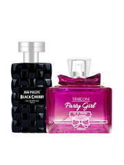 John Phillips Black Cherry & Marconi Party Girl  Eau De Parfum 100ml 3.4 Fl.oz. Each Pack Of 2 | For Men & Women