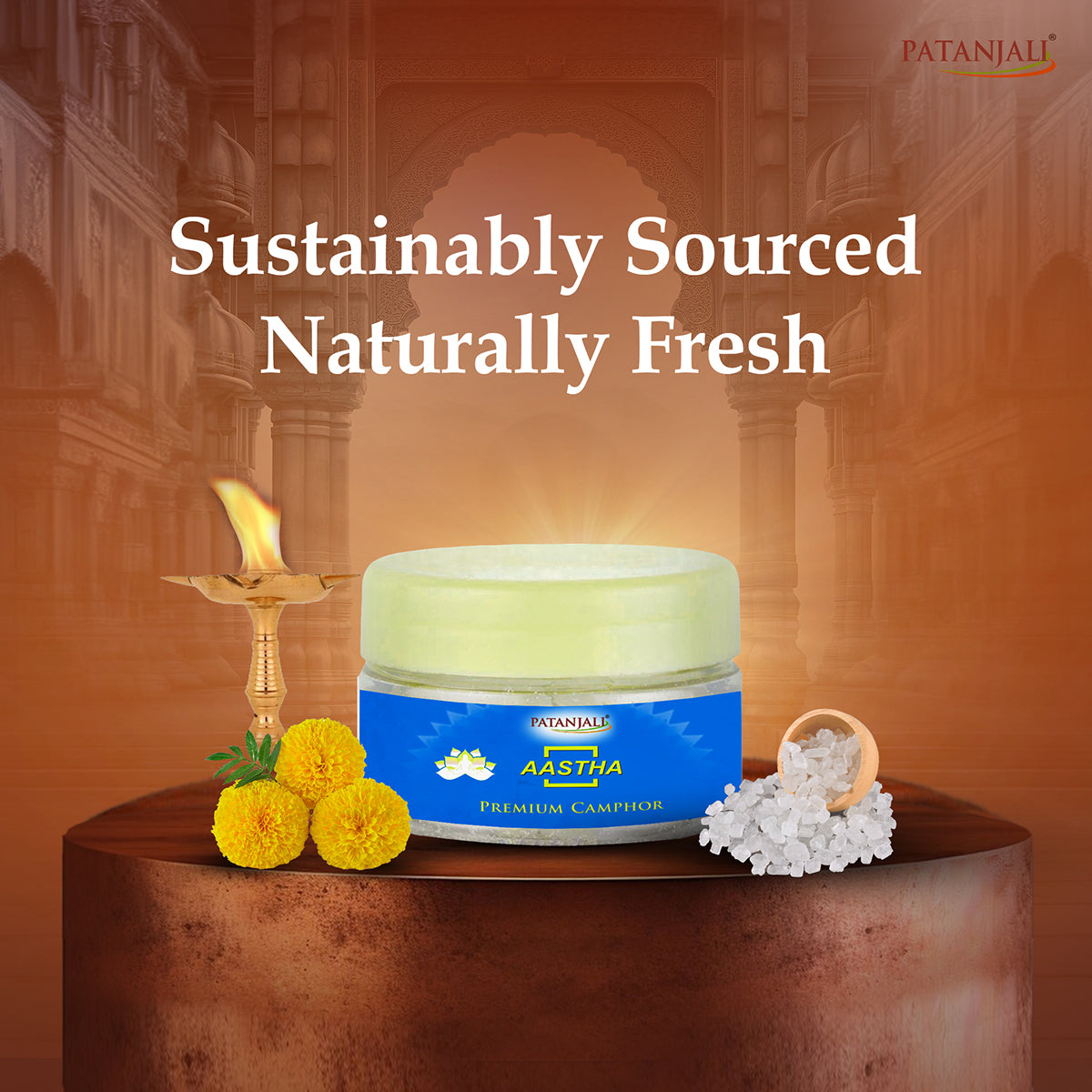 Patanjali Aastha Camphor, With Premium Camphor Purifies The Environment, 25gm