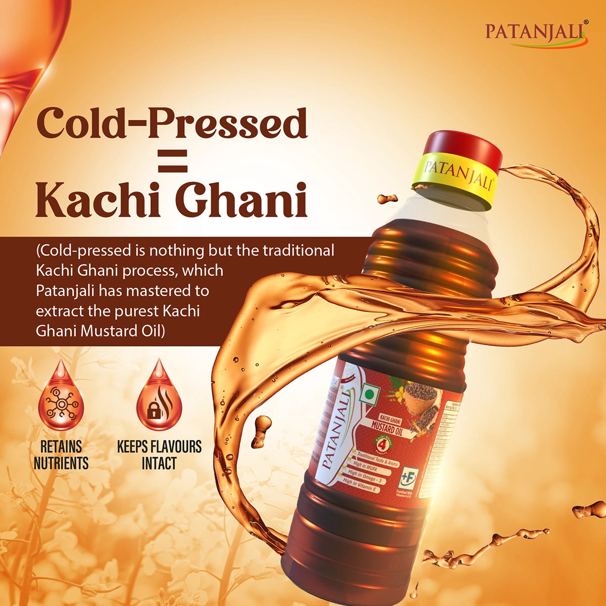 Patanjali Kachi Ghani Mustard Oil 200ml