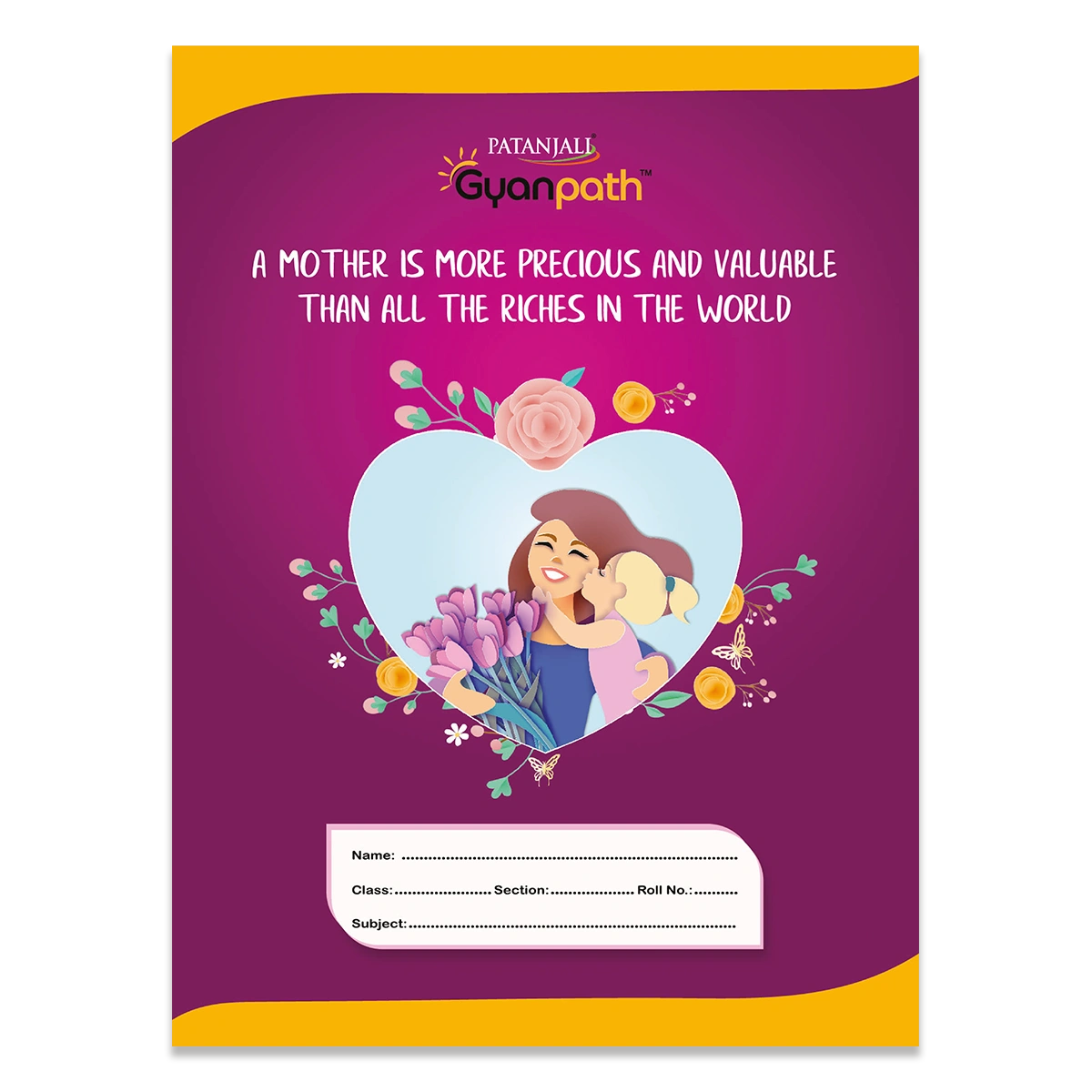 Patanjali Gyanpath Notebook (18x24 Cm) Multi Design 76pages Single Line, Pack Of 1