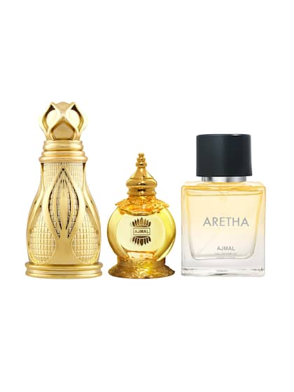 Ajmal Khofooq Cp 18ml 0.6 Fl.oz. & Mukhallat Al Wafa 12ml 0.4 Fl.oz.  And Aretha Eau De Parfum 50ml 1.6 Fl.oz. | Combo For Unisex