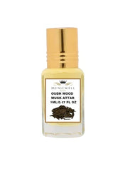 Menjewell Oudh Wood Musk Attar Perfume 5ml 0.17 Fl.oz. Unisex Fragrance | Finest Pure Perfume | No Alcohol