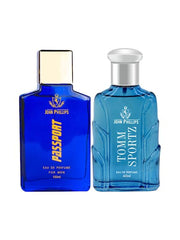 John Phillips Men Passport 100ml 3.4 Fl.oz. & Tomm Sportz 60ml 2 Fl.oz.  Long Lasting | Combo Of 2 Eau De Parfum For Men & Women