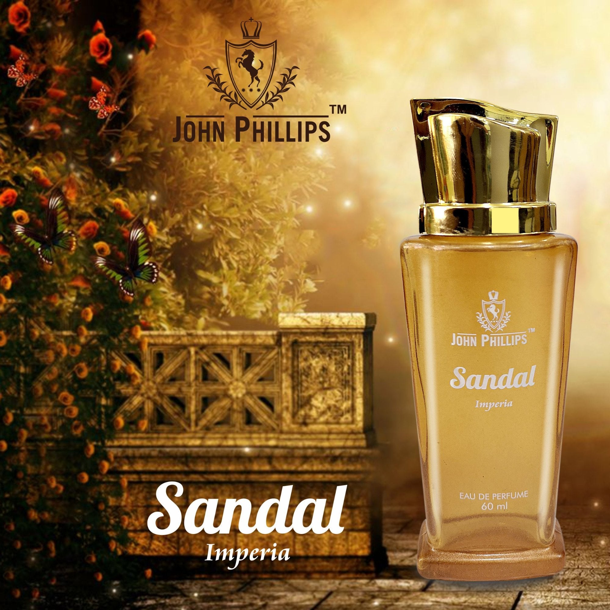 John Phillips Luxury Set Of 4 Eau De Parfum 60ml 2 Fl.oz. Each  Sandal + Attarful + Rose + Chocolate | For Unisex