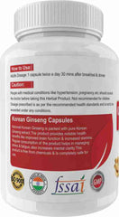 Natureal Korean Ginseng Extract 800 Mg Capsules For Energy & Wellness | 60 Capsules 100gm 0.2lbs Each Pack Of 2