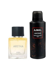 Ajmal Aretha Eau De Parfum 50ml 1.6 Fl.oz. & Ascend Deodorant 150ml 5 Fl.oz. | Office Wear Gift For Man And Women