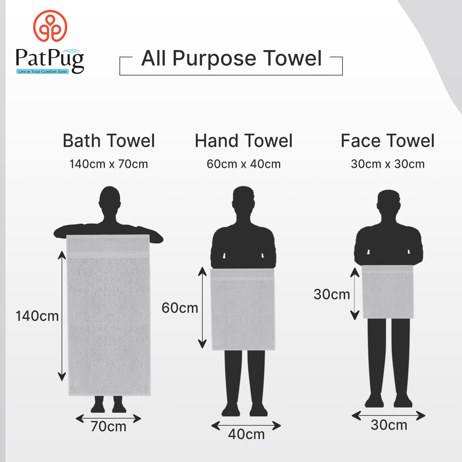 Patpug 100% Indian Cotton Plush Towel Set 2000 Gsm | Highly Absorbent, Fade Resistant, Quick Drying 2 Bath, 2 Hand & 4 Face Towel (Silver Grey & Sepia Brown) - 8 Piece